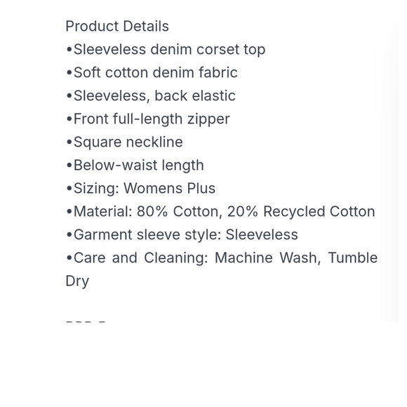 Future Collective W/Gabriella Sleeveless Denim Corset Top Sz L Pink 2887-BE - Picture 3 of 15